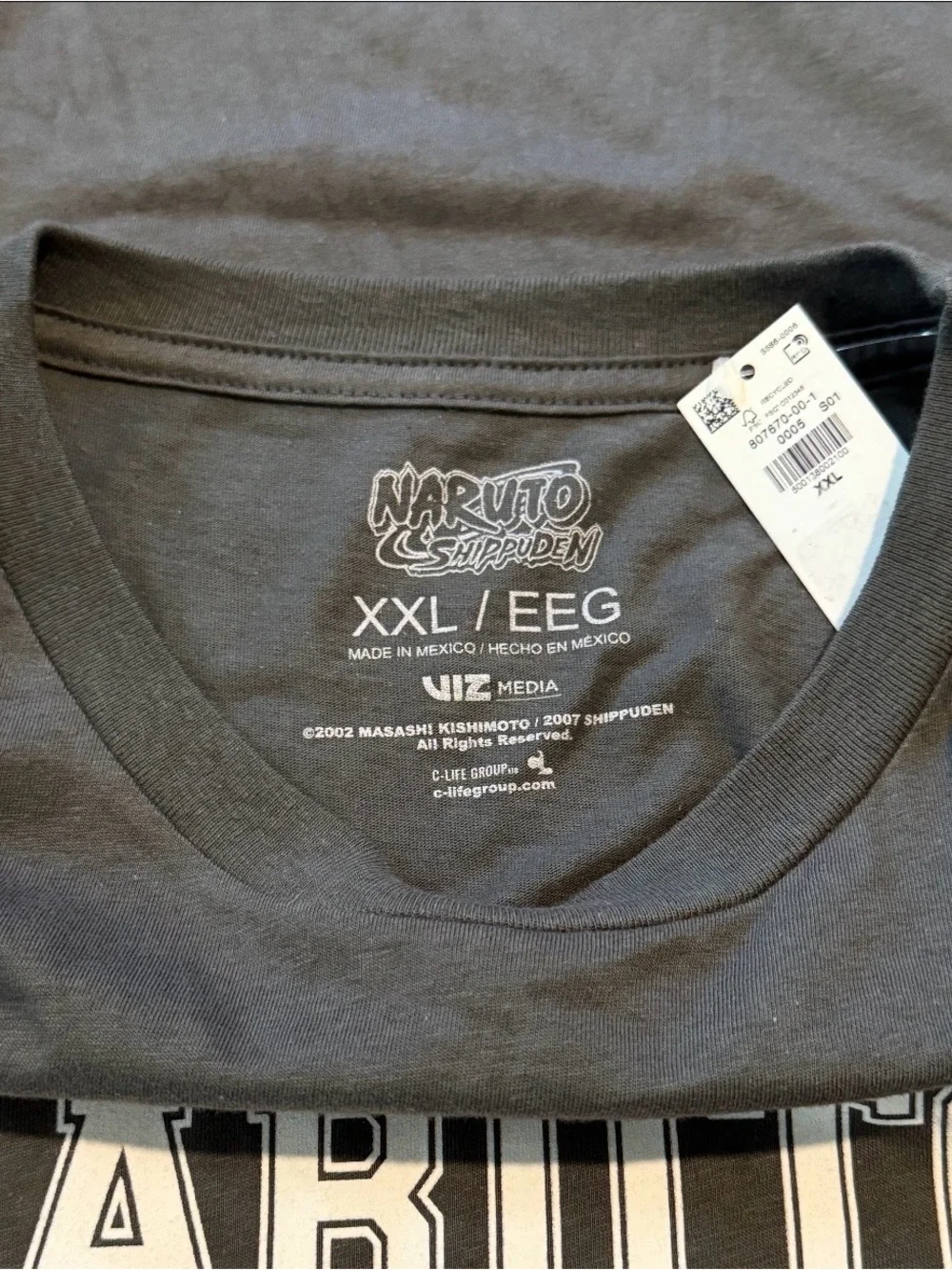 Naruto Graphic Tee for Men - Dark Gray with Orange Accents sz xxl